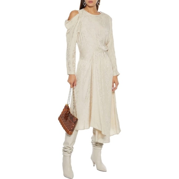 nwt IRO Arty Neutral Leopard Print Ecru Midi Dress - Picture 9 of 11